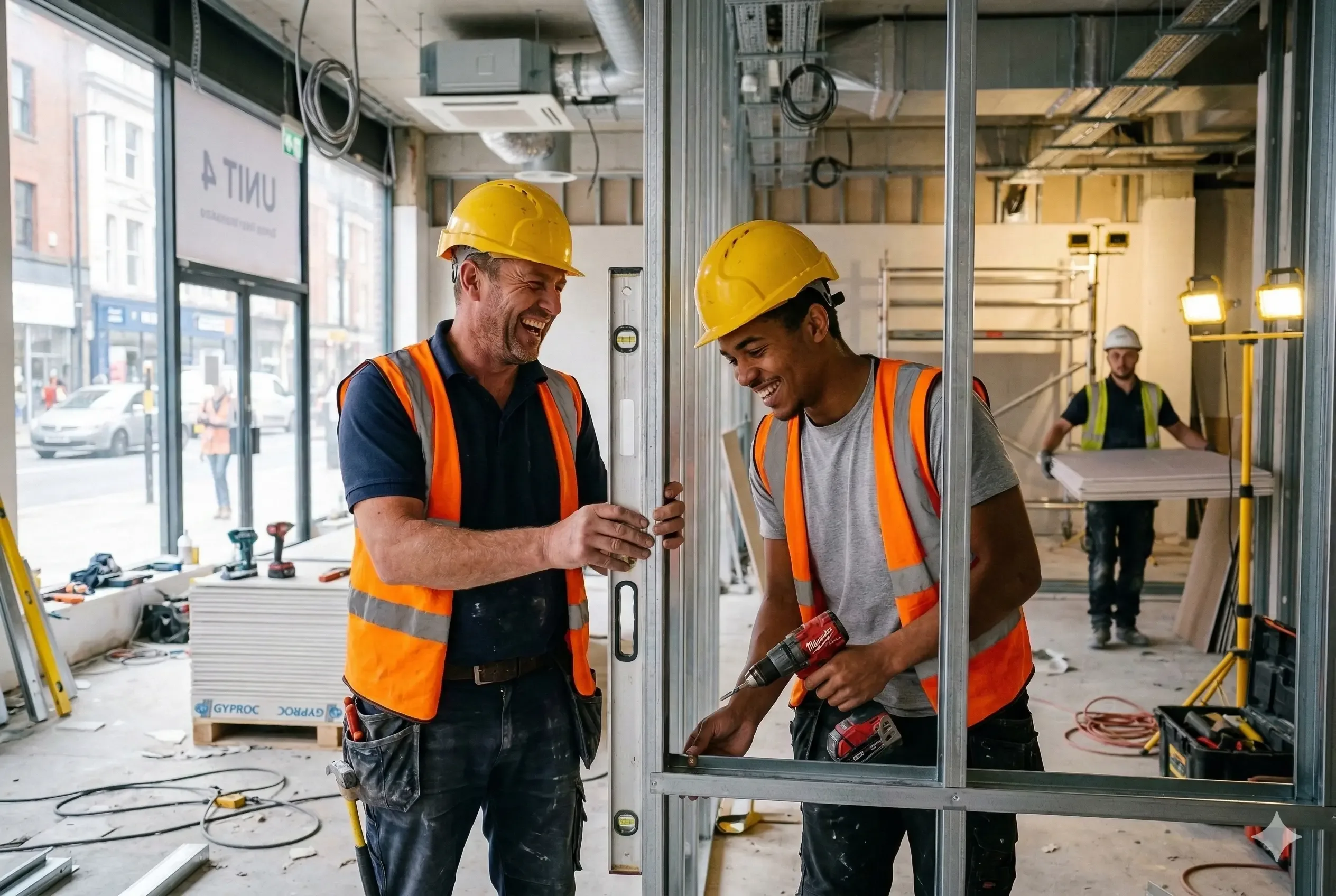 construction contractors discussing CIS accounting and project finances
