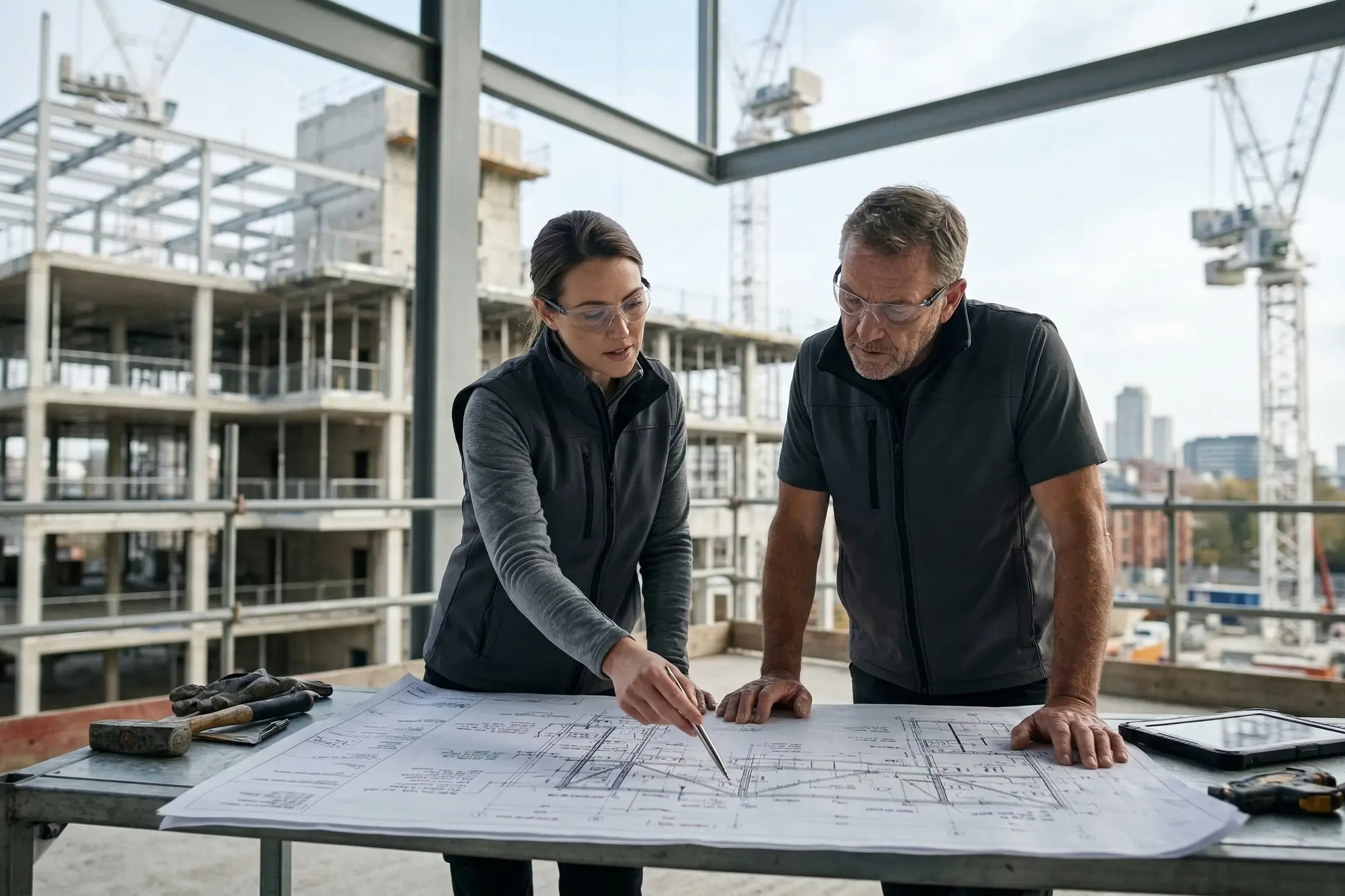 Construction professionals reviewing capital expenditure plans for corporation tax optimisation