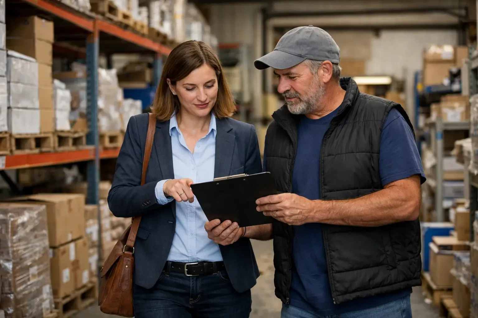 Accountant meeting trades business owner to review performance data